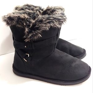 Just Fab Womens Winter Snow Boots Size 8 Black